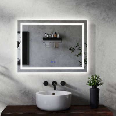 Maerts-E Illuminated Led Bathroom Wall Mirror With Demister 800X600mm Touch Switch Dimmable 3 Lights - image 1
