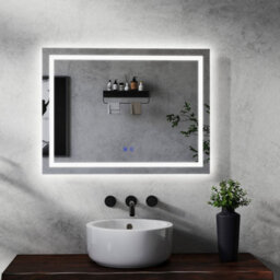 Maerts-E Illuminated Led Bathroom Wall Mirror With Demister 800X600mm Touch Switch Dimmable 3 Lights