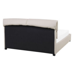 Beliani Bed Fabric Belfort 140 X 200 Cm (Eu Double) Light Beige - thumbnail 6