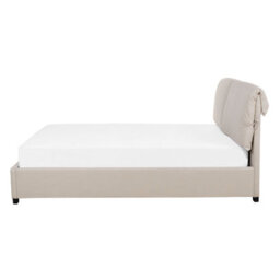 Beliani Bed Fabric Belfort 140 X 200 Cm (Eu Double) Light Beige - thumbnail 5