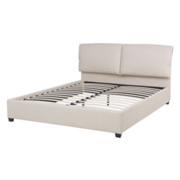 Beliani Bed Fabric Belfort 140 X 200 Cm (Eu Double) Light Beige - thumbnail 7