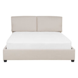 Beliani Bed Fabric Belfort 140 X 200 Cm (Eu Double) Light Beige - thumbnail 4
