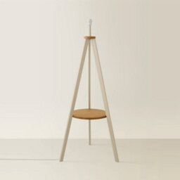 ValueLights Morrigan Cream Wood Shelf Floor Lamp Base - thumbnail 2