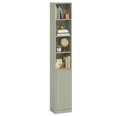 Bookcase Adjustable Shelf 6 Tier Tall Anti Tip Hardware Light Green - image 1