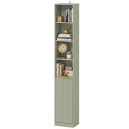 Bookcase Adjustable Shelf 6 Tier Tall Anti Tip Hardware Light Green - thumbnail 4