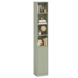 Bookcase Adjustable Shelf 6 Tier Tall Anti Tip Hardware Light Green - thumbnail 1