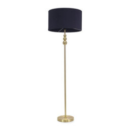 Valuelights Marissa Gold Stacked Ball Floor Lamp With Navy Blue Drum Shade - Led Bulb Included - thumbnail 2
