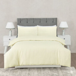 MHG Living Cream Striped Polycotton Duvet Cover Set With Button Fastening - Super King - thumbnail 2