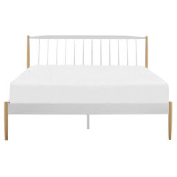 Beliani Bed Metal Maurs 160 X 200 Cm (Eu King Size) White - thumbnail 4