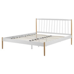 Beliani Bed Metal Maurs 160 X 200 Cm (Eu King Size) White - thumbnail 5