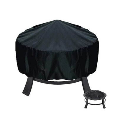 1 Pcs Round Garden Table Cover, Outdoor Fire Pit Furniture Protective Cover For And Chairs, 210D Oxford, 77X70Cm - image 1