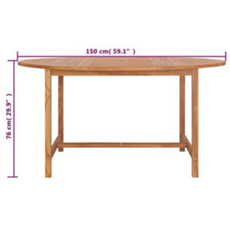 Berkfield Garden Table 150X76 Cm Solid Teak Wood - thumbnail 7