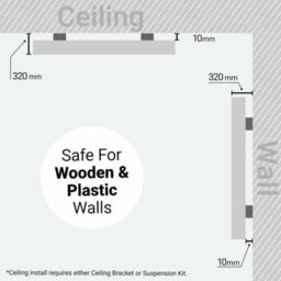 Mirrorstone Heating Mirrorstone Classic White Panel Fir Coated Aluminium 580W Infrared Heating Panel - thumbnail 4