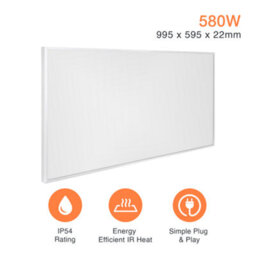 Mirrorstone Heating Mirrorstone Classic White Panel Fir Coated Aluminium 580W Infrared Heating Panel - thumbnail 1