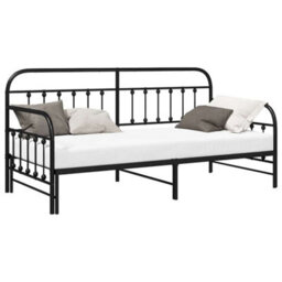 Berkfield Daybed Frame With Trundle Black 90X190 Cm Steel - thumbnail 3