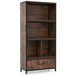 5-Tier Bookshelf Vintage Freestanding Bookcase - thumbnail 1