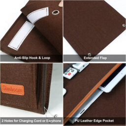 (Brown) Sofa Armrest Organizer, Storage Chair Bag With 5 Pockets, Cover For Remote Control, Ipad, Magazine, Glasses - thumbnail 4