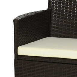 2 Pieces Outdoor Rattan Armchair Garden Dining Chair Set Coffee - thumbnail 4