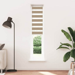 Berkfield Zebra Blind Sand Brown 40X230 Cm Fabric Width 35.9 Cm Polyester - thumbnail 2