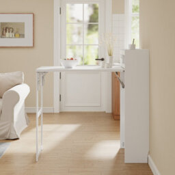 Sobuy Kitchen Cart With Foldable Table 78.5X20.9X47.2 Inch Load Capacity 69 Kg Fwt115-W - White - thumbnail 6