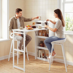 Sobuy Kitchen Cart With Foldable Table 78.5X20.9X47.2 Inch Load Capacity 69 Kg Fwt115-W - White - thumbnail 9