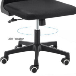 Black Ergonomic Mesh Office Chair With Adjustable Lumbar, Headrest & Swivel Seat - thumbnail 4