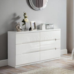 Oakham Premium Midtown 6 Drawer Wide Chest - High Gloss White - thumbnail 2