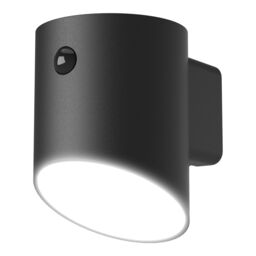 Non-Adjustable Black Solar-Powered Led 2W Pir With Motion Sensor Cylinder Outdoor Wall Light - thumbnail 2