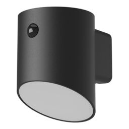 Non-Adjustable Black Solar-Powered Led 2W Pir With Motion Sensor Cylinder Outdoor Wall Light - thumbnail 3