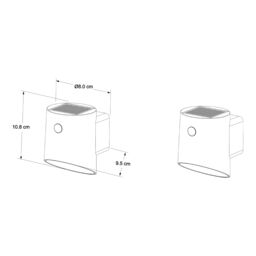 Non-Adjustable Black Solar-Powered Led 2W Pir With Motion Sensor Cylinder Outdoor Wall Light - thumbnail 7