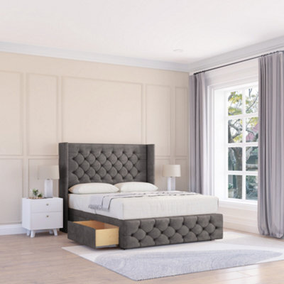"Sloomy Luthor Naples Memory Foam Bed Set ,no Drawers, Mattress & 54"" Wingback Headboard With 12"" Footboard - Double" - image 1