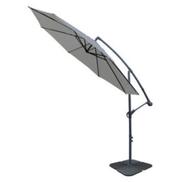Sundaze 3M Grey Banana Parasol Cantilever Hanging Parasol Umbrella With Crank Function, Base Weights - thumbnail 2