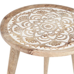Beliani Set Of 2 Side Tables Sakita Mango Wood Brown/ White - thumbnail 6