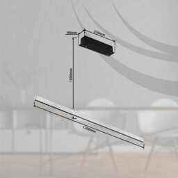 Luminosa Lighting Luminosa Dentsy 120Cm Bar Pendant Ceiling Light Matt Silver Led Dimmable 4000K Touch Dimmer - thumbnail 8