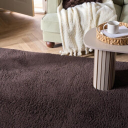 Ohs Fluffy Teddy Rug Soft Floor Carpet Non Slip Area Mat, Brown - 160 X 230Cm - thumbnail 2