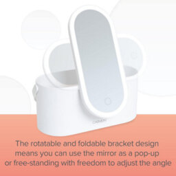 Vanity Case 2-In-1 With Led Light Mirror Make-Up Box Touch Sensor Control White - thumbnail 6