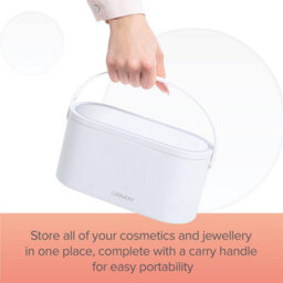 Vanity Case 2-In-1 With Led Light Mirror Make-Up Box Touch Sensor Control White - thumbnail 4