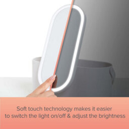 Vanity Case 2-In-1 With Led Light Mirror Make-Up Box Touch Sensor Control White - thumbnail 8