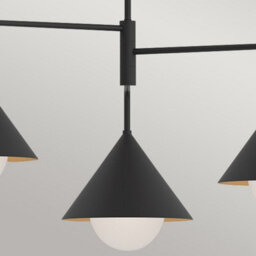 Luminosa Lighting Elstead Alora Mood Remyck Multi Arm Pendant Ceiling Light Contemporary Matt Black 3X E27 - thumbnail 4