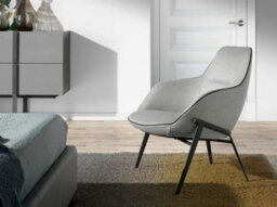 Angel Cerda Stylish Grey Fabric Armchair For Modern Homes - thumbnail 2