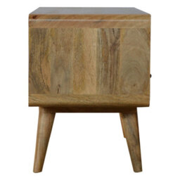 Wyld Haus Urbino Curved Oak Mango Wood Low Tv Media Unit 2 Drawers - thumbnail 9