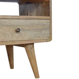 Wyld Haus Urbino Curved Oak Mango Wood Low Tv Media Unit 2 Drawers - thumbnail 8