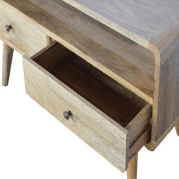 Wyld Haus Urbino Curved Oak Mango Wood Low Tv Media Unit 2 Drawers - thumbnail 6