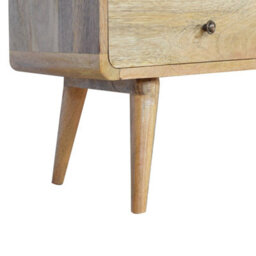 Wyld Haus Urbino Curved Oak Mango Wood Low Tv Media Unit 2 Drawers - thumbnail 4