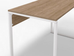 Decortie Inna Modern Work Table Oak With Sturdy White Metal Legs Particle Board Industrial Desk Width 100Cm - thumbnail 5