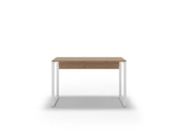 Decortie Inna Modern Work Table Oak With Sturdy White Metal Legs Particle Board Industrial Desk Width 100Cm - thumbnail 4