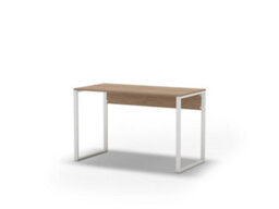 Decortie Inna Modern Work Table Oak With Sturdy White Metal Legs Particle Board Industrial Desk Width 100Cm - thumbnail 7