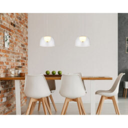 Luminosa Lighting Luminosa Jocky Dome Pendant Ceiling Light Brass-Coloured Clear Glass Shade Led 3000K - thumbnail 5
