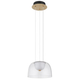 Luminosa Lighting Luminosa Jocky Dome Pendant Ceiling Light Brass-Coloured Clear Glass Shade Led 3000K - thumbnail 2