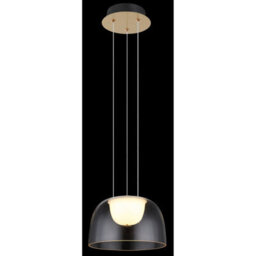 Luminosa Lighting Luminosa Jocky Dome Pendant Ceiling Light Brass-Coloured Clear Glass Shade Led 3000K - thumbnail 4